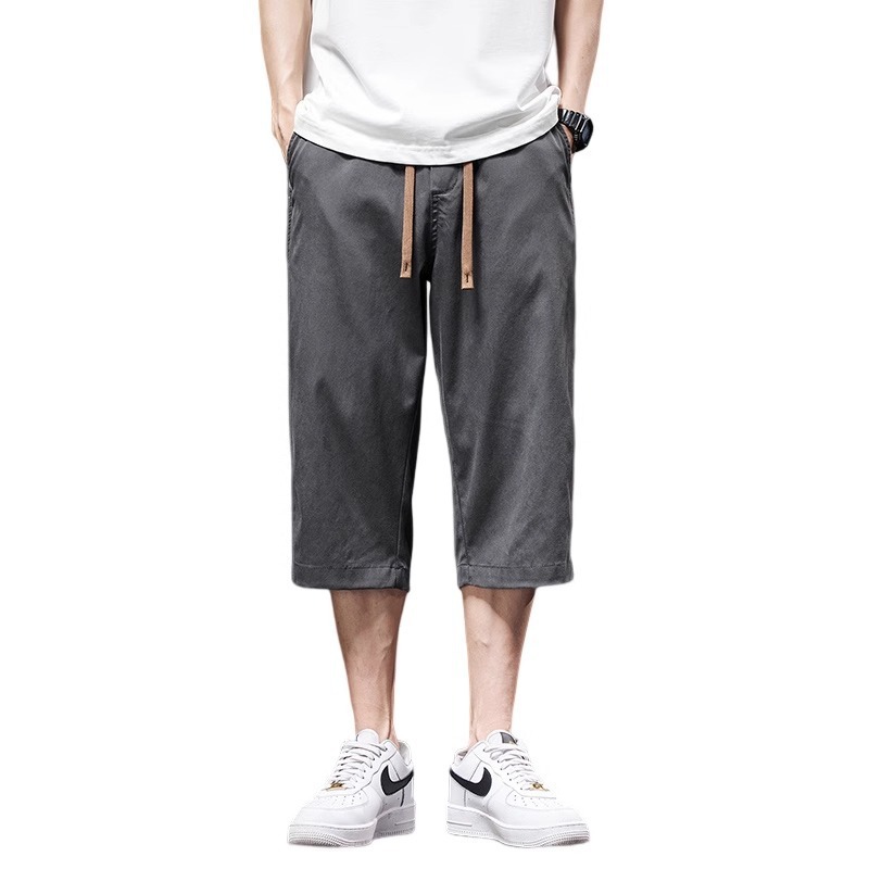 Ice Silk Cropped Shorts Men's Summer Thin 2024 New Men's Loose Casual Men's Pants Wear-resistant