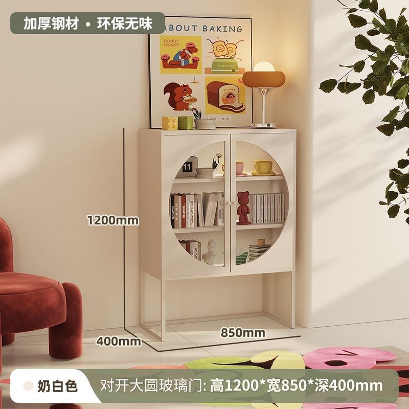 铁艺餐边柜铁艺收纳柜多巴胺铁皮柜客厅展示柜酒柜茶手办柜斗柜|undefined
