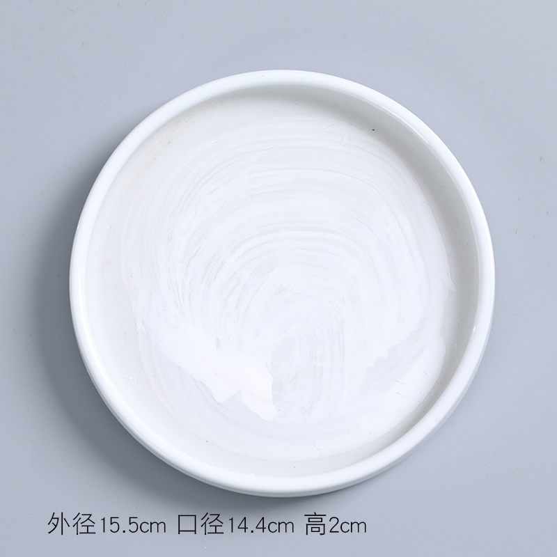 植木鉢トレー陶磁器大円形白色黒色艶消し灰水受け皿台座陶磁器トレー包郵便|undefined