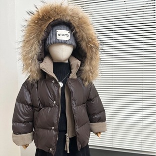 Disposable children's down jacket with down, demi-season warm set for boys