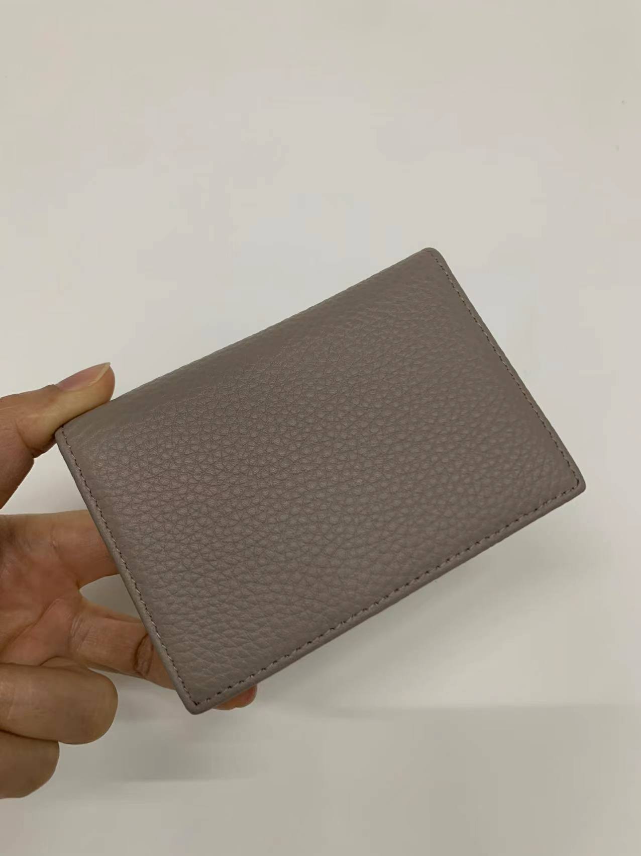 Lychee patrón primera capa de piel de vaca tarjeta de visita libro de almacenamiento titular de la tarjeta de cuero suave titular de la tarjeta de cambio de cuero genuino entrega de una pieza