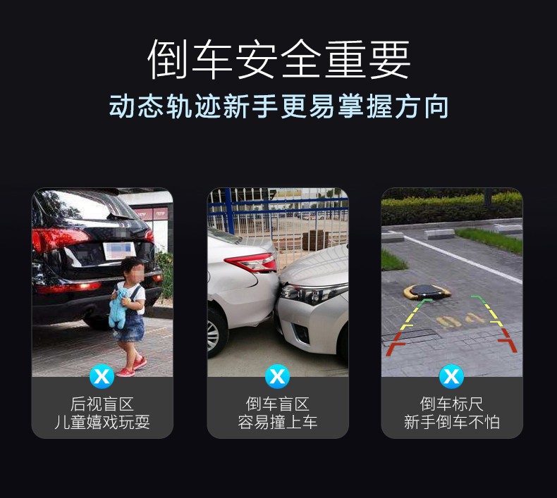Car-mounted monitor 7inch CCD rearview mirror + rearview high-definition night vision reversing camera AV port set