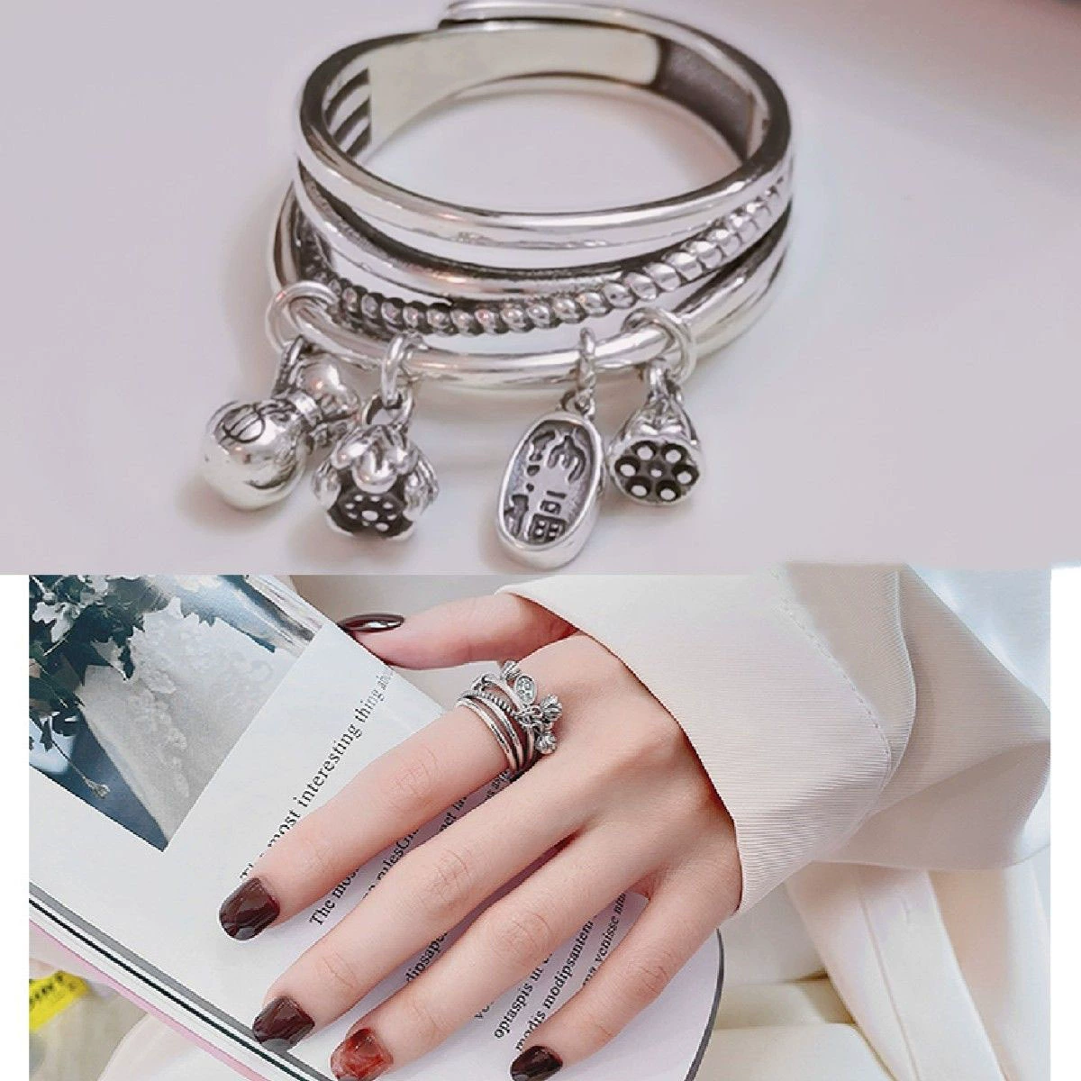 Xinqi Jewellery Lotus Lotus Ponnofu кольцо женская мода простой тренд индивидуальность многослойная кисточка