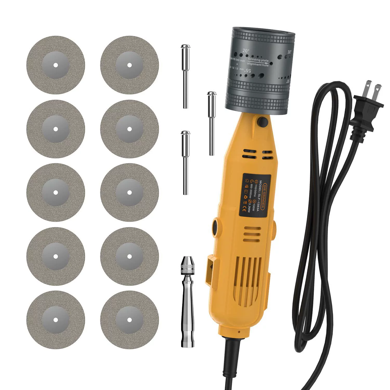 Вольфрамовый электрод шлифовальный станок для сварки TIG, 6 размеров 10 углов