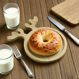 【包邮】黑胡桃木卡通水果零食置物儿童下午茶糕点心托盘创