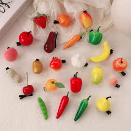 仿真水果发夹女个性创意碎发鸭嘴夹子发卡趣味前额侧边刘海夹头饰