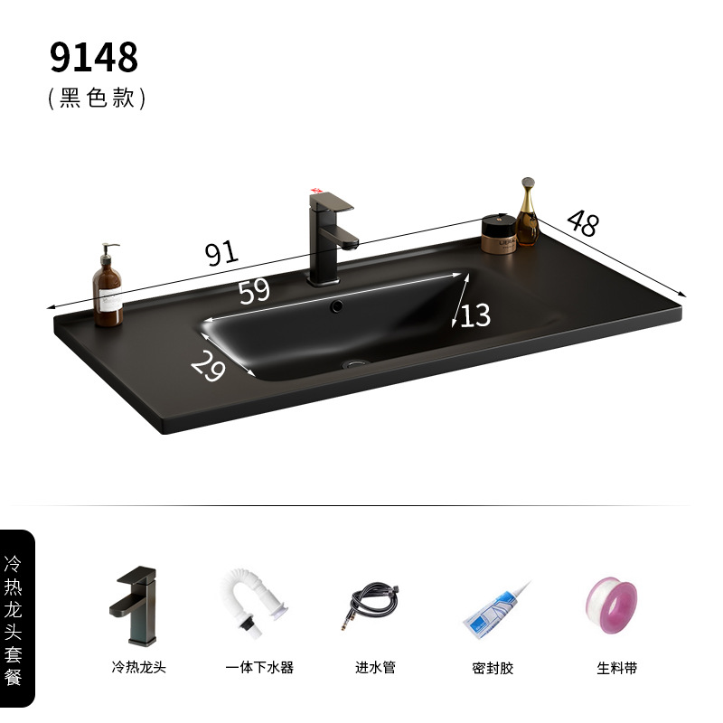 9048 grifo de lavabo de cerámica negra