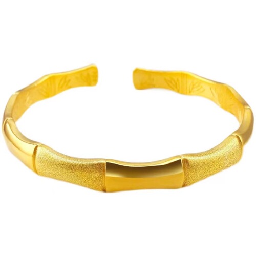Vietnam Sand Gold Rich Bamboo Bracelet Open Style Light Sand Copper Gold Plated Bracelet Imitation Gold Jewelry Wholesale