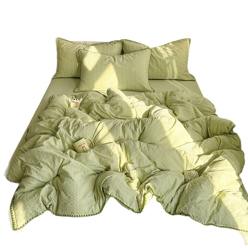 Bubble Gauze Bedding Set 4 Piece Duvet Cover And Sheet Set_voghion.com