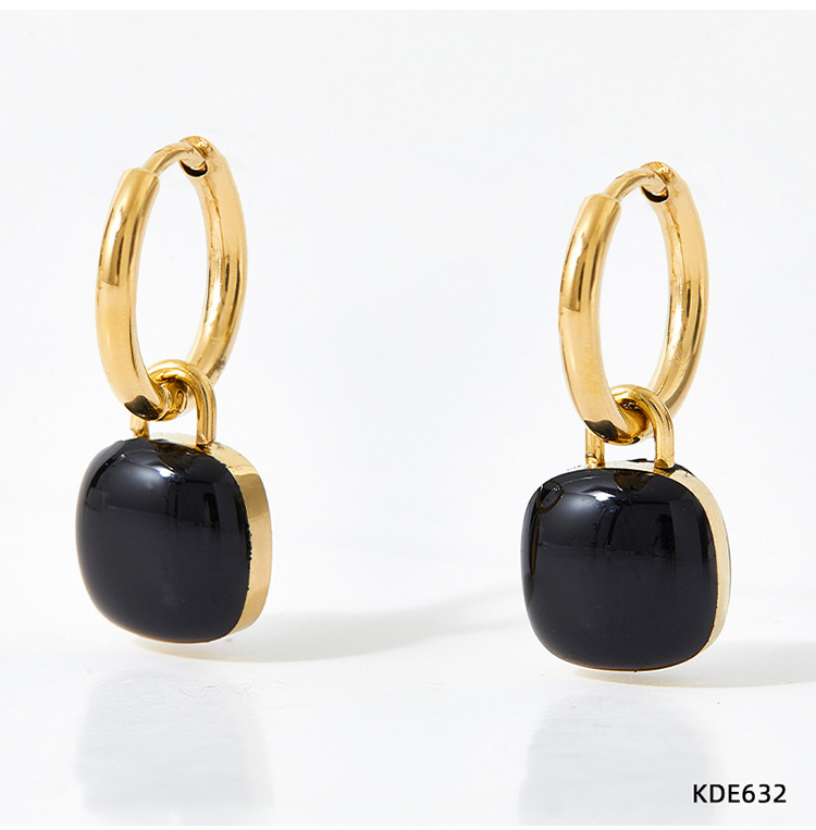Drop Earrings Classification Daily Occasion Fashion Square Plating 304 Stainless Steel 16K Gold Plated White Gold Plated Gold Plated Stainless Steel Earrings
