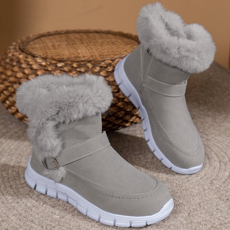 Autumn and Winter New Flat Bottom Warm Outer Wearing Cotton Shoes_voghion.com