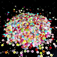 厂家pvc小圆片亮片手工饰品配件 4mm圆形珠片儿童DIY材料闪粉亮片