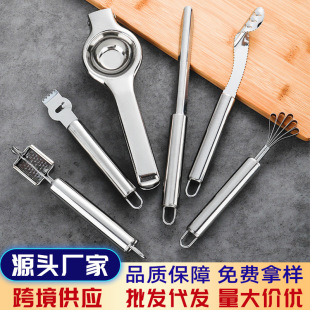 Cross-Border Stainless Steel Kitchen Tools Lemon Juicer Lemon Grater Pineapple Eye Remover Garlic Press Fruit Corer