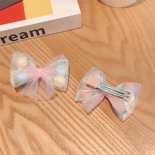 Candy color hairpin hairpin Mermaid colorful girls hair accessories colorful children's hair accessories mesh ball bow hairpin