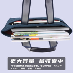 手提文件袋定 制logo拉鏈公文包防水牛津布多功能文件包跨境批發