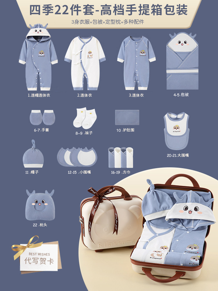 22개 3세트 블루 고급 비밀번호 여행 가방 사계절용