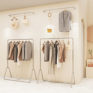 Clothing store display rack floor hanger stainless steel display rack women's clothing store shelf clothes rack simple display rack