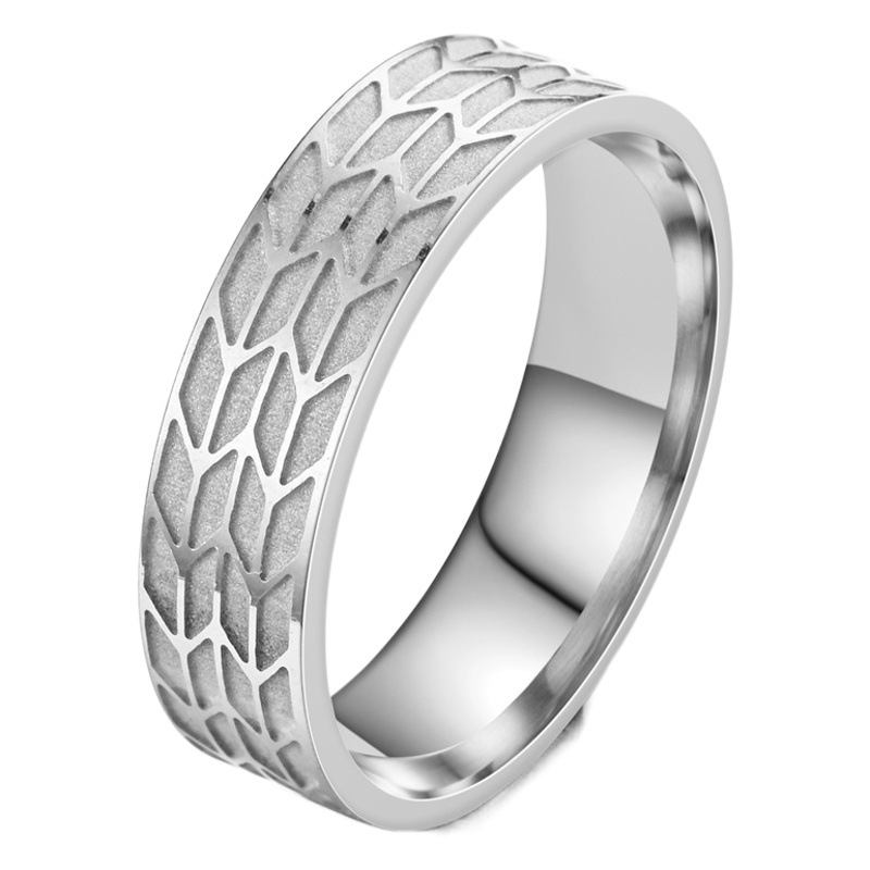 2023 European and American Fashion New Corrosion Rhombus Ring Couple Ring Cross-Border Exclusive Manufacturer Large Quantity Preferential Treatment