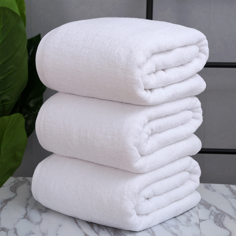 Manufacturer wholesale white cotton towels for bathroom and bath centers, hotels, guesthouses, and foot massage spas, soft white bath towels