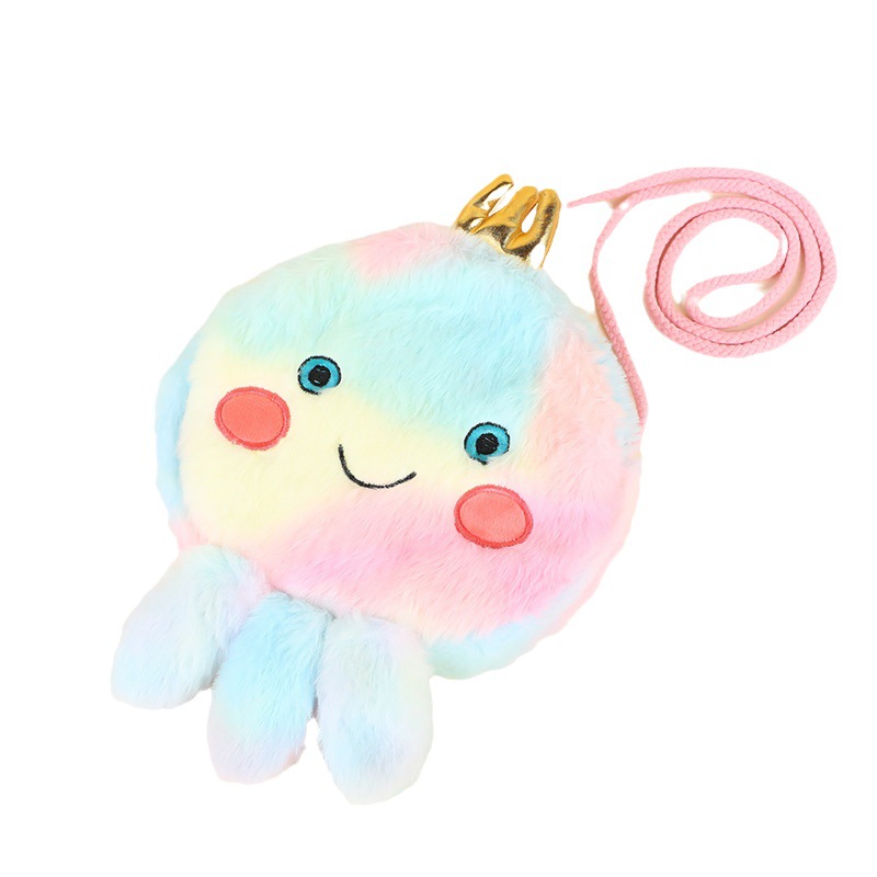 Estilo coreano ins chica corazón felpa mensajero bolsa de dibujos animados niños princesa bolsa niños y niñas bolso de hombro niños monedero