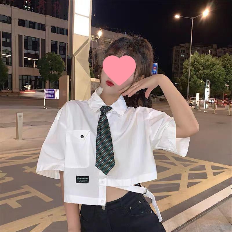 Hot Girl Jk Shirt Women's Short Summer Fresh Design Niche Stylish Preppy Style Shirt Tops for Female Students Hot Girl Jk Shirt Women's Short Summer Fresh Design Niche Stylish Preppy Style Shirt Tops for Female Students