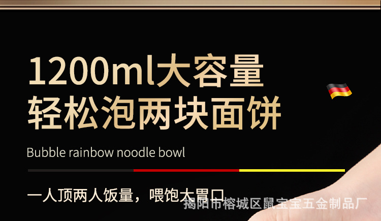 304不锈钢泡面碗日式滤水大容量饭盒带盖学生宿舍上班易清洗饭碗详情7