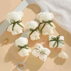 コーラルベルベットベアタオルお土産抹茶グリーンリボン小さな新鮮な結婚式の店の結婚祝い幼稚園の小さなギフト