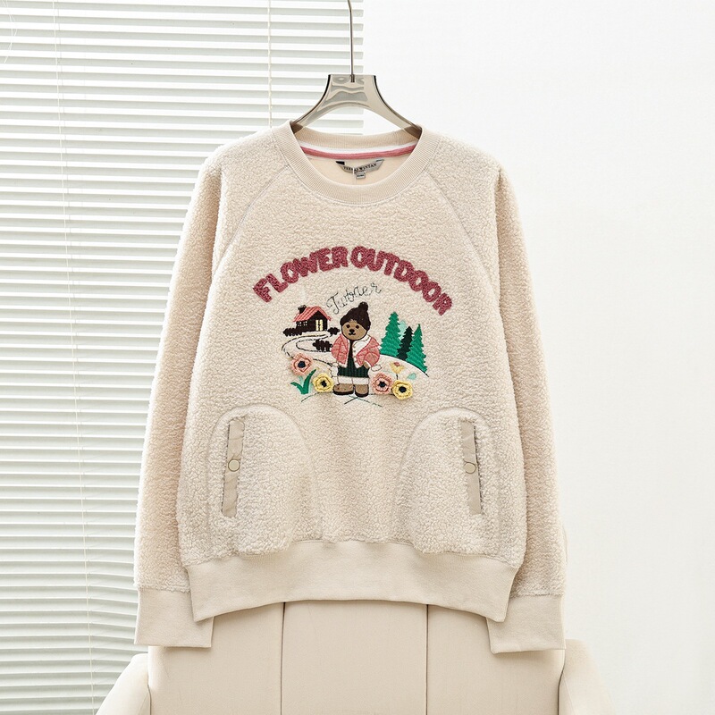 2025 Autumn and Winter New Style College Style Comfortable Round Neck Ribbed Imitation Lamb Wool Long-Sleeved Sweatshirt for Women Ttma254Vc8D 2025 Autumn and Winter New Style College Style Comfortable Round Neck Ribbed Imitation Lamb Wool Long-Sleeved Sweatshirt for Women Ttma254Vc8D
