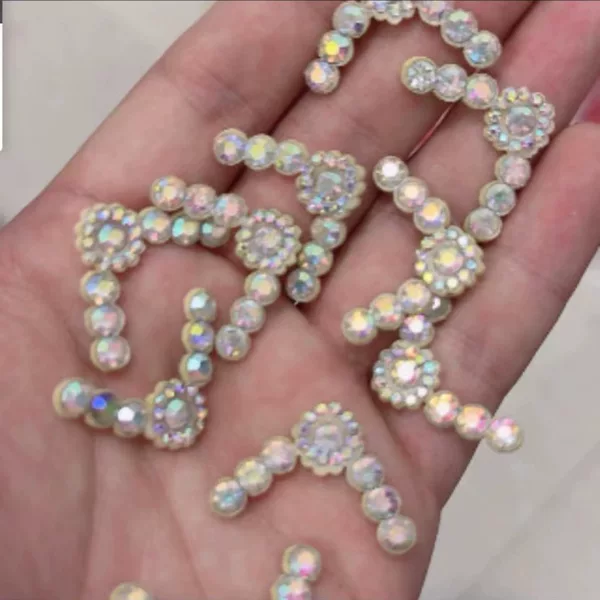 Non-woven rhinestone accessories headdress flower headdress accessories headdress flower material handmade material accessories diy small flower triangle label