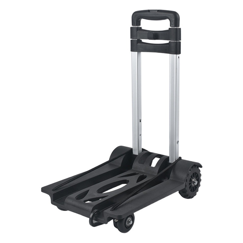 Folding Trolley, Pull Cart, Shopping Cart, Aluminum Alloy Small Cart, Dual-Purpose Push and Pull Luggage Cart