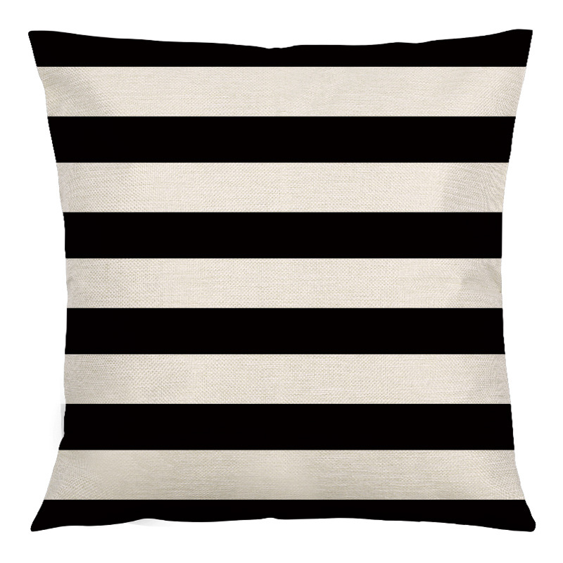 Simple Everyday Color Block Printed Linen Throw Pillow Cover display picture 2
