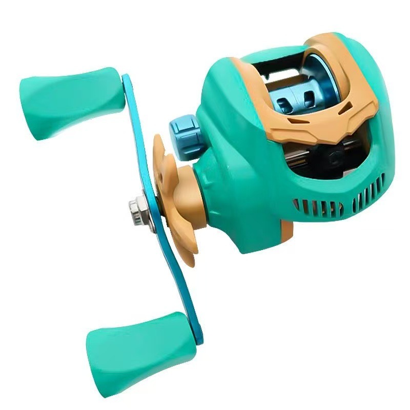 Rueda de goteo de agua verde de macarón de uso general, rueda de goteo de agua Luya, taza de alambre de metal completo, rueda de lanzamiento de larga distancia, equipo de pesca anti-fritura al por mayor