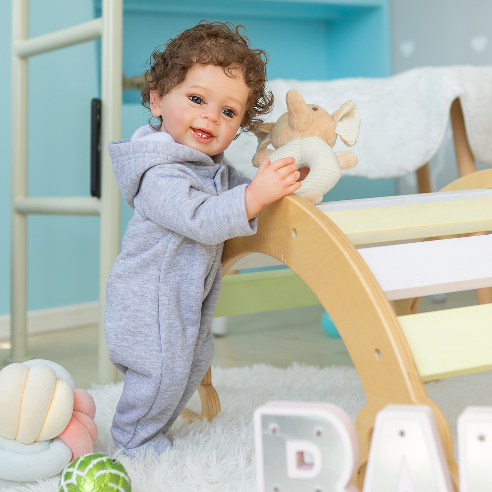 55cm acompañante suave muñeca renacida acompañante crecimiento muñeca de bebé de simulación