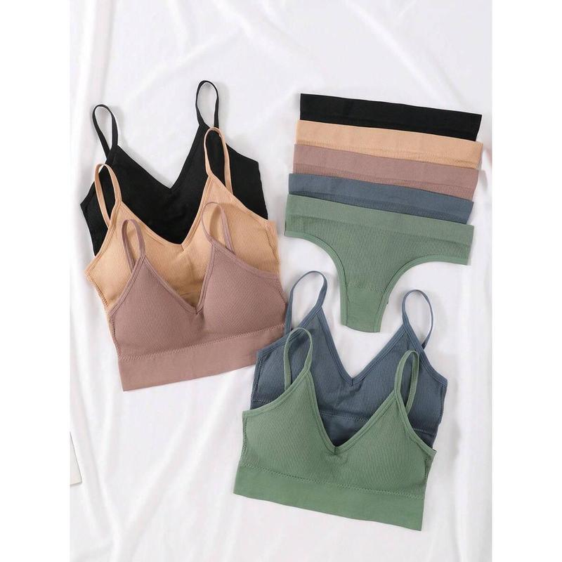 2026 Autumn and Winter Cross-Border Export New Piece Wireless Backless Bra and Underwear Set