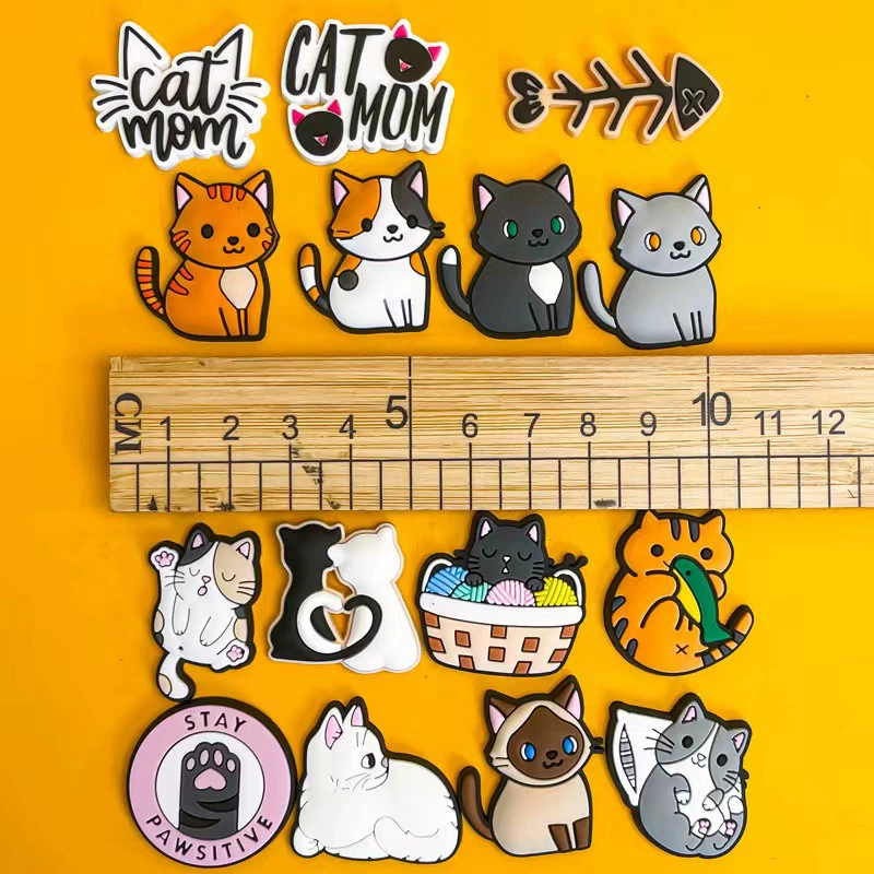 Симпатичные мультипликационные кошачьи узоры пещерные туфли обувь цветочные туфли пряжки аксессуары декоративные мягкие резиновые DIY пещерные аксессуары для обуви аксессуары