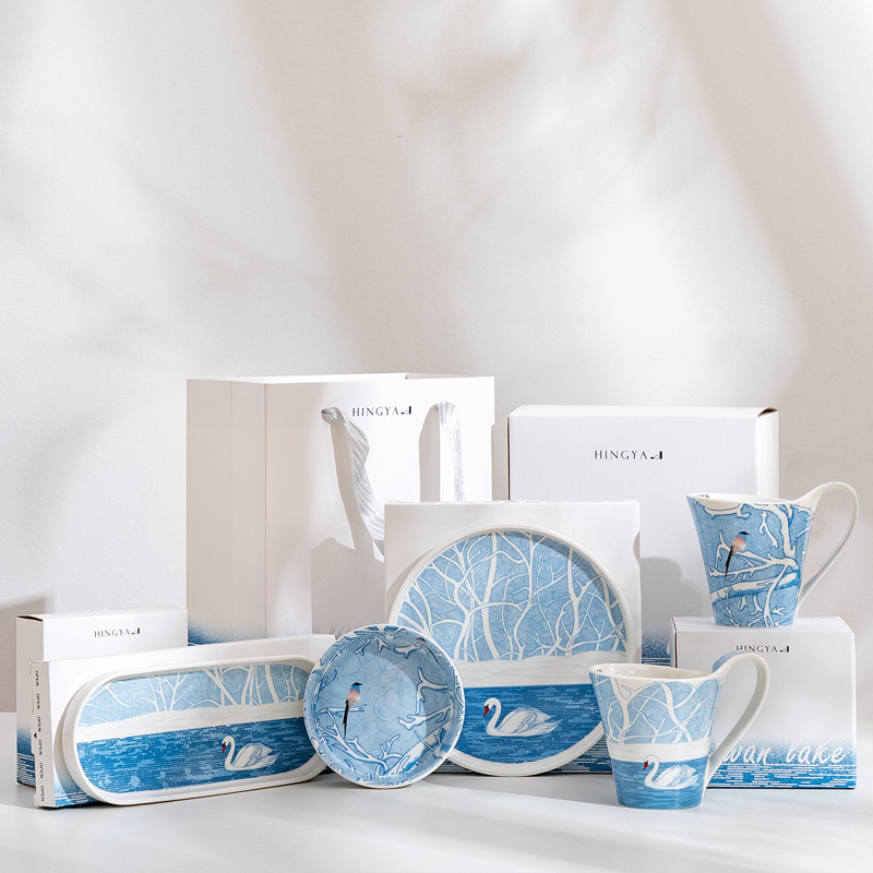 Original Designer Swan Lake Series Ceramic Water Cup for Home Use and Gift-Giving, High Aesthetic Ceramic Plate, Exquisite Mug Original Designer Swan Lake Series Ceramic Water Cup for Home Use and Gift-Giving, High Aesthetic Ceramic Plate, Exquisite Mug