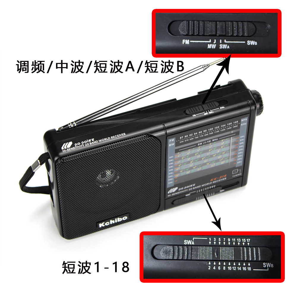 Radio al por mayor transfronteriza para personas mayores de banda completa, nuevo sintonizador de puntero semiconductor multibanda de alto volumen