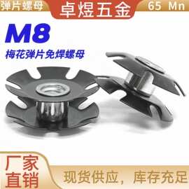 M8梅花弹片螺母置物架晾衣架管内嵌内连接件免焊接太阳花内管螺母