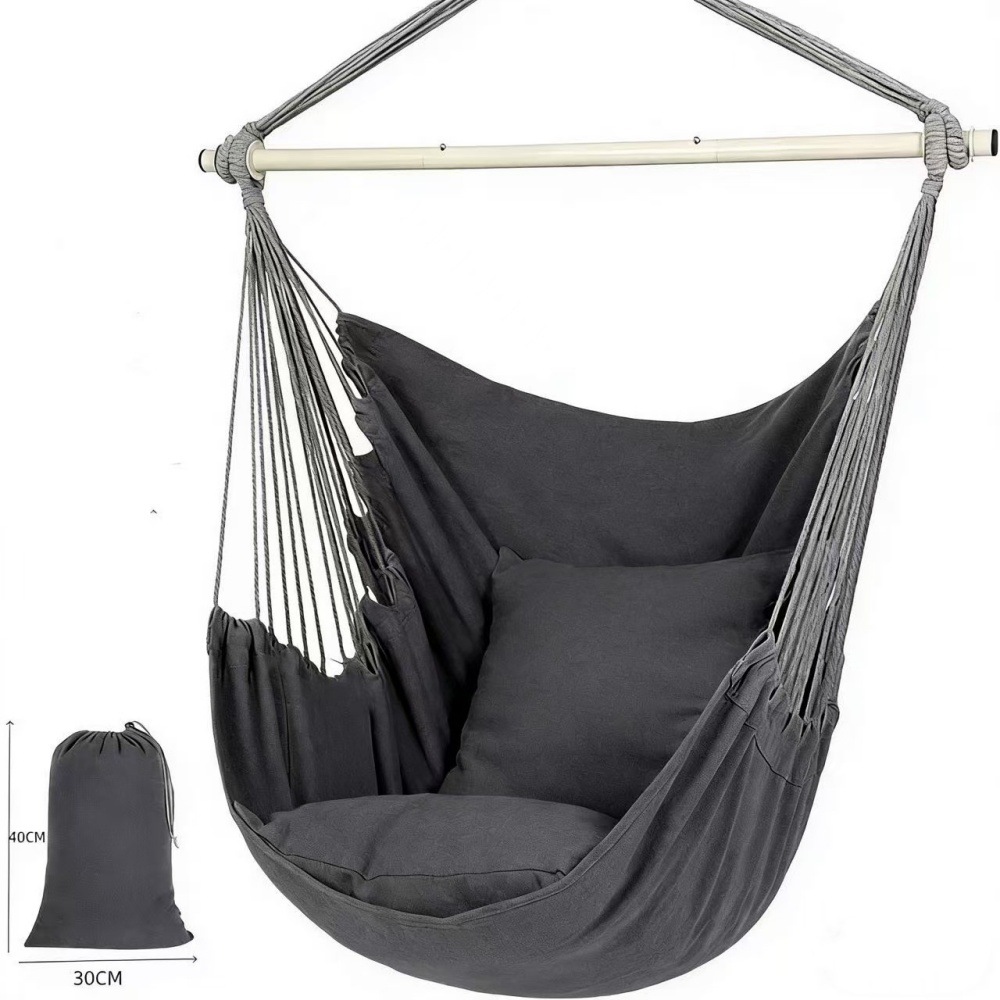 Tres plegas de hierro gris oscuro + 2 almohadas + bolsa de almacenamiento