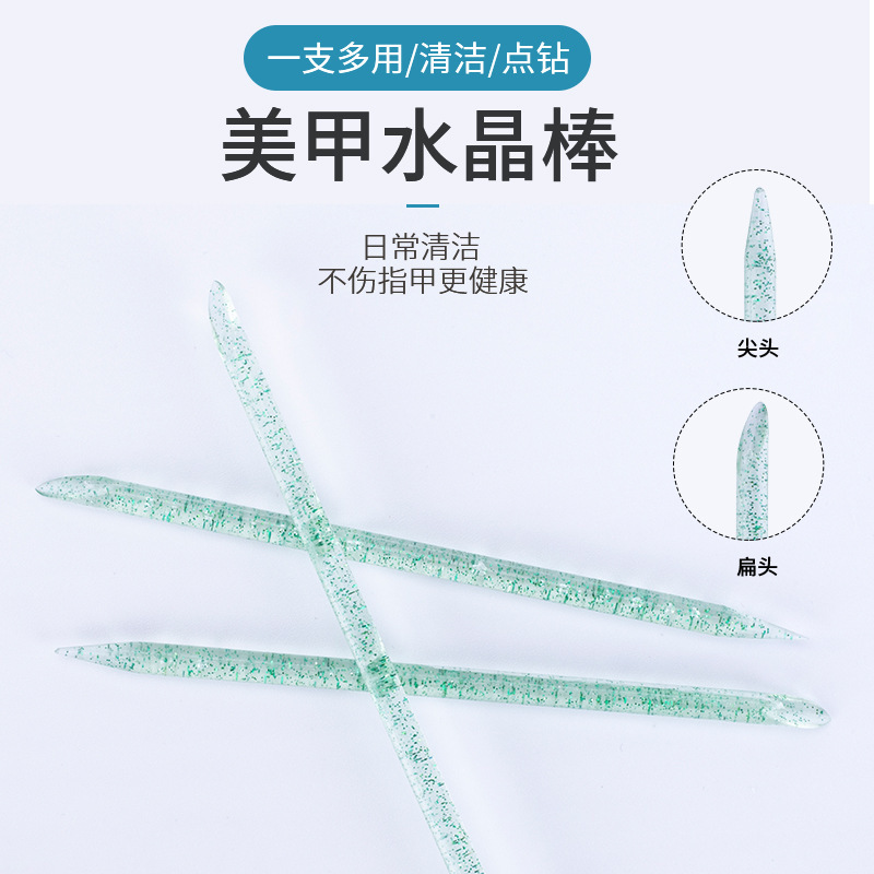 Color crystal nail tools wholesale wooden stick dead skin push 10cm double head orange stick 100 bags point drill stick