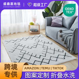跨境供应家用客厅地毯地垫全铺耐脏易打理加厚侘寂风卧室简约地毯