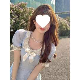 法式温柔风连衣裙子女夏季新款小个子显瘦气质感甜美A字短裙