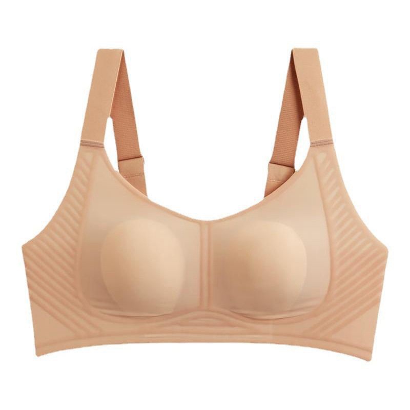 Orejas de conejo ropa interior de tamaño grande para mujeres Pequeño sin marcas sin anillo de acero Bra reunido con soporte de copa delgada Bra verano