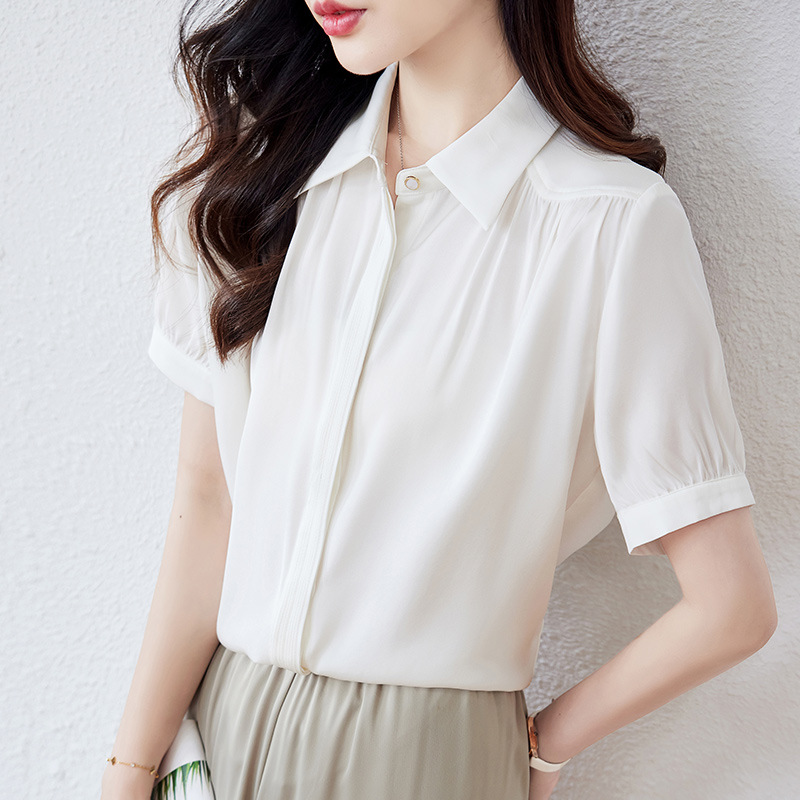 Шелковая летняя дизайнерская рубашка, тренд сезона, в западном стиле