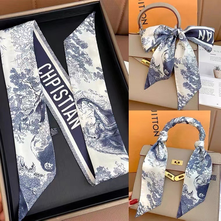 フランス式のカバンの取っ手のシルクタオルのジャングルのレトロなプリントのシミュレーションのシルクのリボンの百合のヘアバンドのネットの赤い装飾のスカーフ|undefined