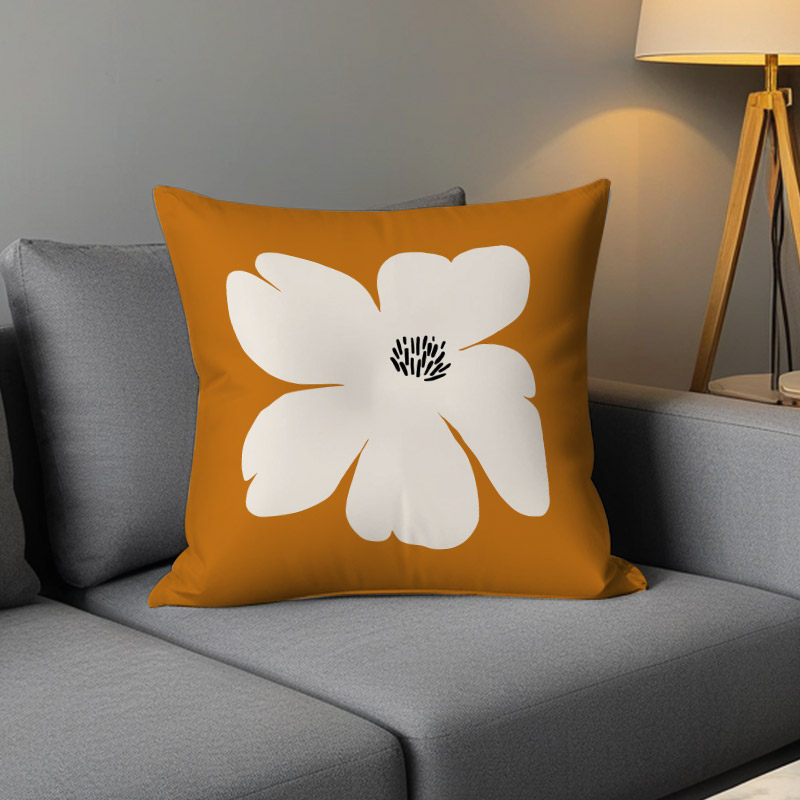 Luz de lujo nórdico simple almohada de viento naranja geométrica impresa de doble cara cojín de ventana flotante decoración sofá sala de estar almohada
