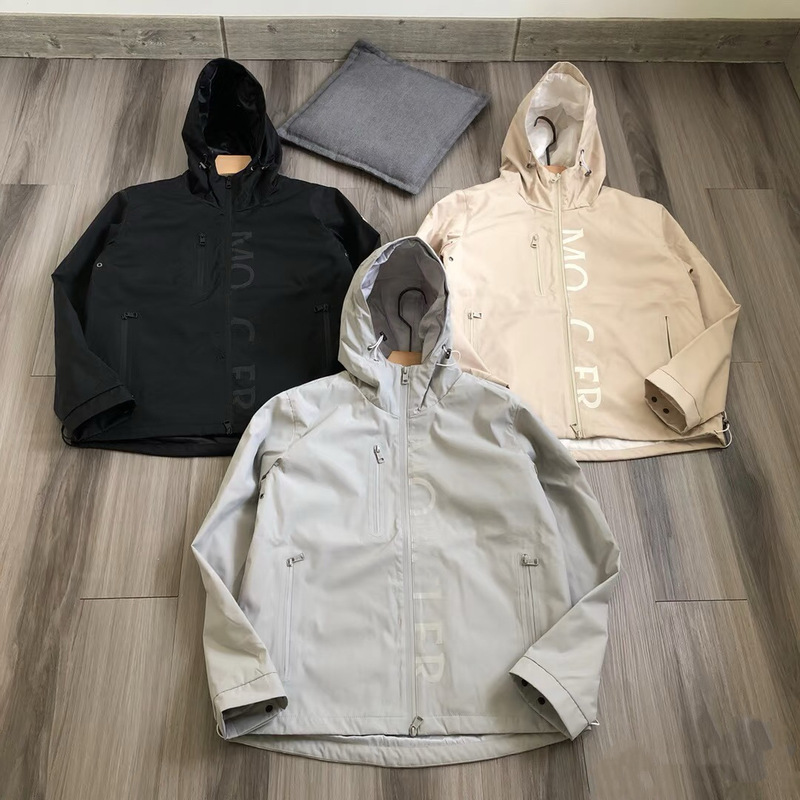 European Station Jacket Men's European Goods 2025 Spring New Fashion Letter Print Slim Hooded Jacket European Station Jacket Men's European Goods 2025 Spring New Fashion Letter Print Slim Hooded Jacket