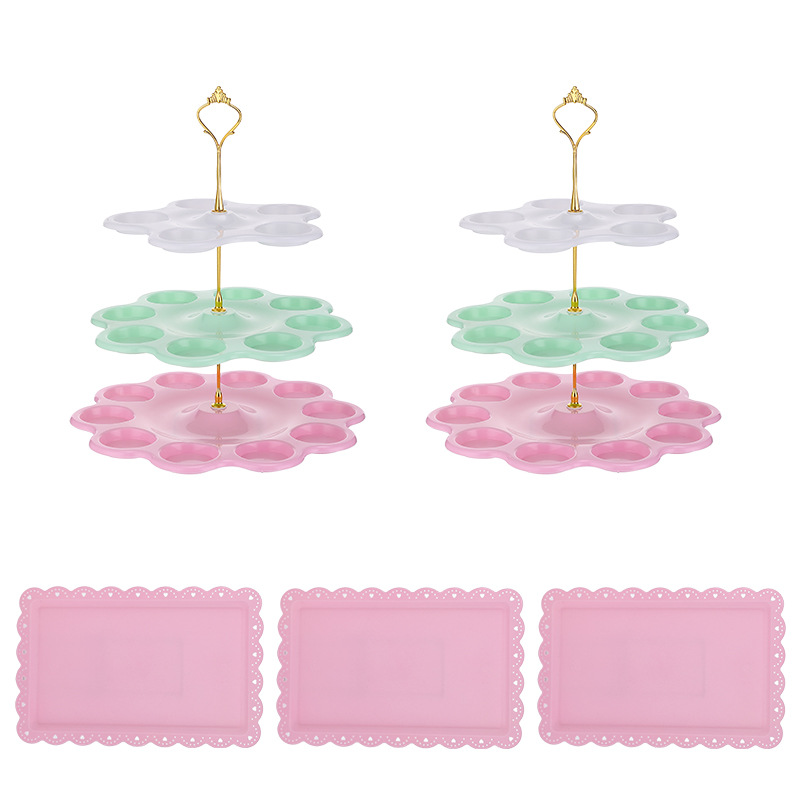Estilo nórdico soporte de postre multi-capa soporte de la torta de la sala de estar mesa de café merienda plato Plato de frutas combinación merienda Candy soporte de exhibición