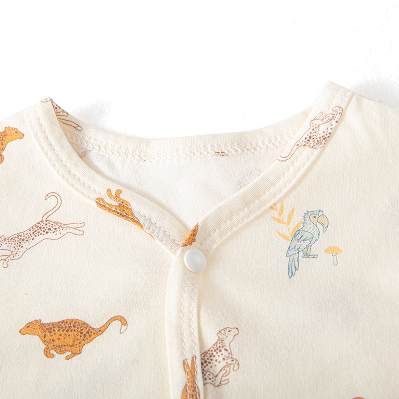 INS estilo europeo y americano estilo bebé manga corta mameluco verano fino bambú algodón impreso vaina mameluco para niños y niñas ropa de bebé