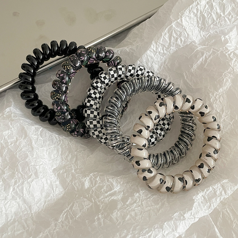 Dolce color cable telefónico cabello anillo de cabello cuerda de cabello mujer simple sin marcas cuerda de cabello no daña el cabello banda de goma cubierta de cabello